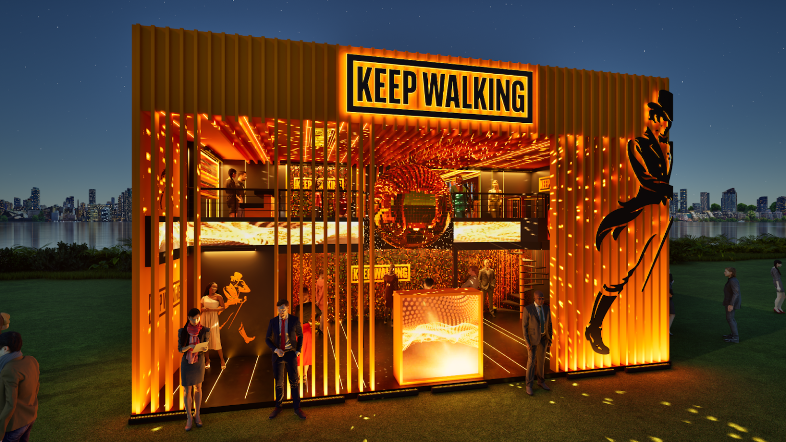 3D do estande de Johnnie Walker durante o Rock in Rio Brasil 2024