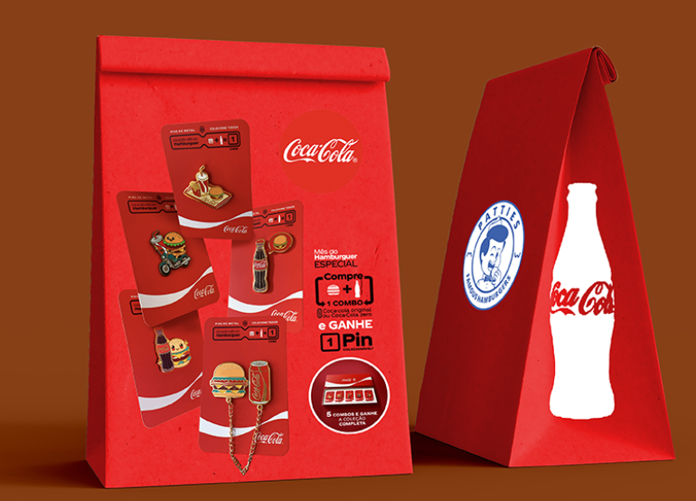 Patties e Coca-Cola FEMSA Brasil: Pins gratuitos colecionáveis em ação inédita e limitada